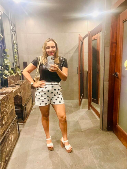 Women's High Waist Polka Dot Summer Shorts