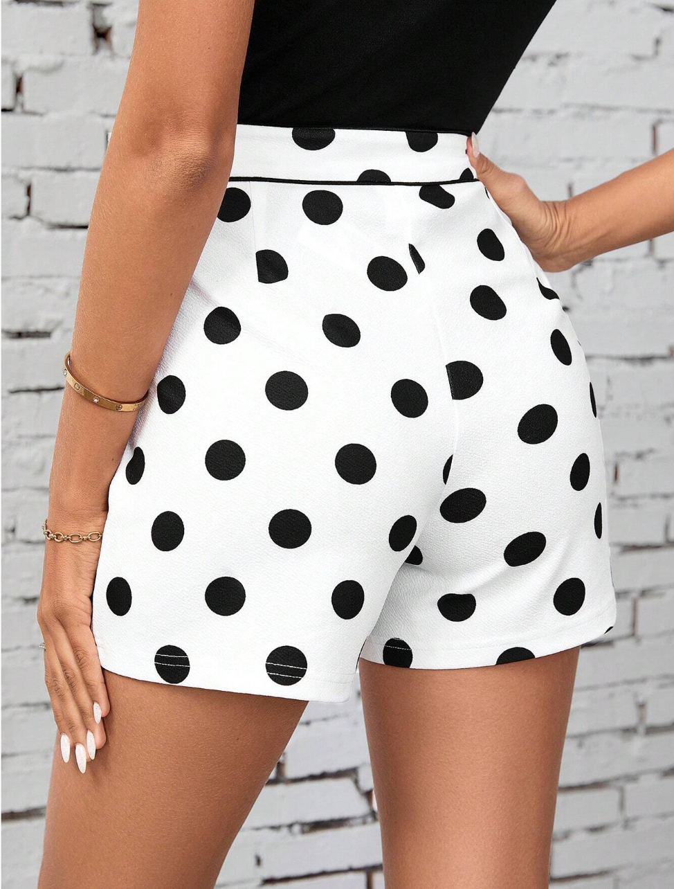 Women's High Waist Polka Dot Summer Shorts