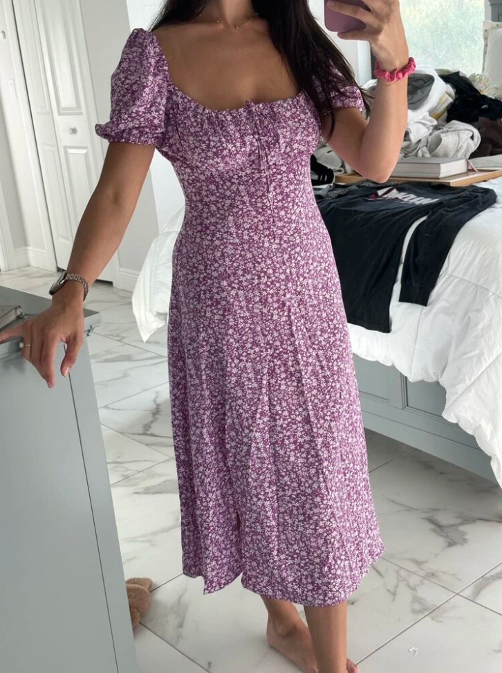 Women split thigh dress for summers beach outfit