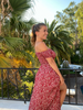 Off Shoulder Dress With Slit Hem