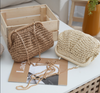 Woven Straw Chain Shoulder Bag