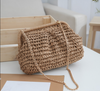 Woven Straw Chain Shoulder Bag