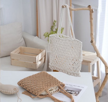 cotton crochet beach summer bag