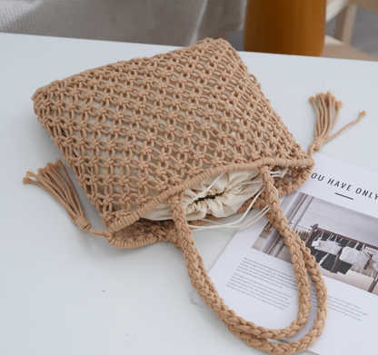 cotton crochet beach summer bag
