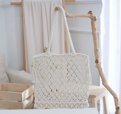 cotton crochet beach summer bag