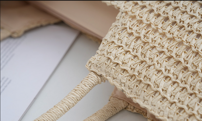 woven large straw bags beach summers holiday