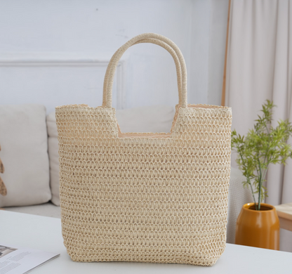 woven large straw bags beach summers holiday