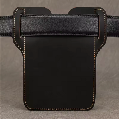 Brown Genuine Leather Belt Pouch