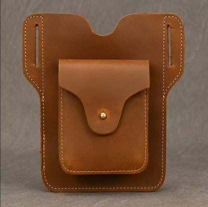 Brown Genuine Leather Belt Pouch