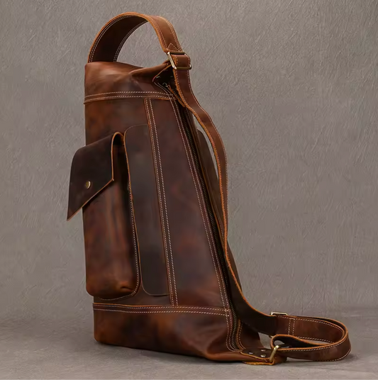 Men's Leather Chest Sling Bag