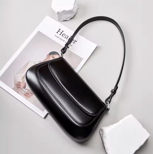 women leather handbag baguette