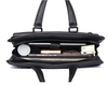 Black Leather Messenger Briefcase Bag