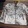 hair on cowhide jacket speckled black white