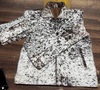 hair on cowhide jacket speckled black white
