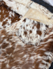 cowhide leather shorts brown white