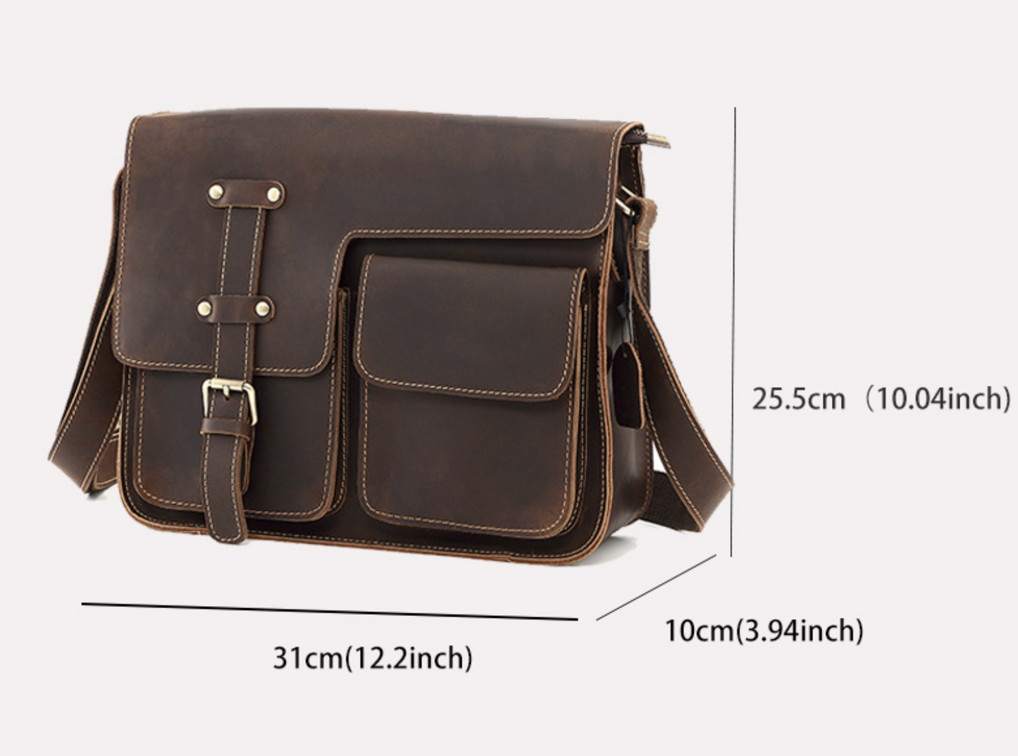 Real Leather Laptop Messenger Bag