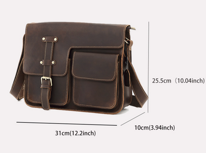 Real Leather Laptop Messenger Bag