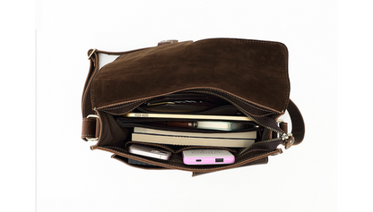 Real Leather Laptop Messenger Bag