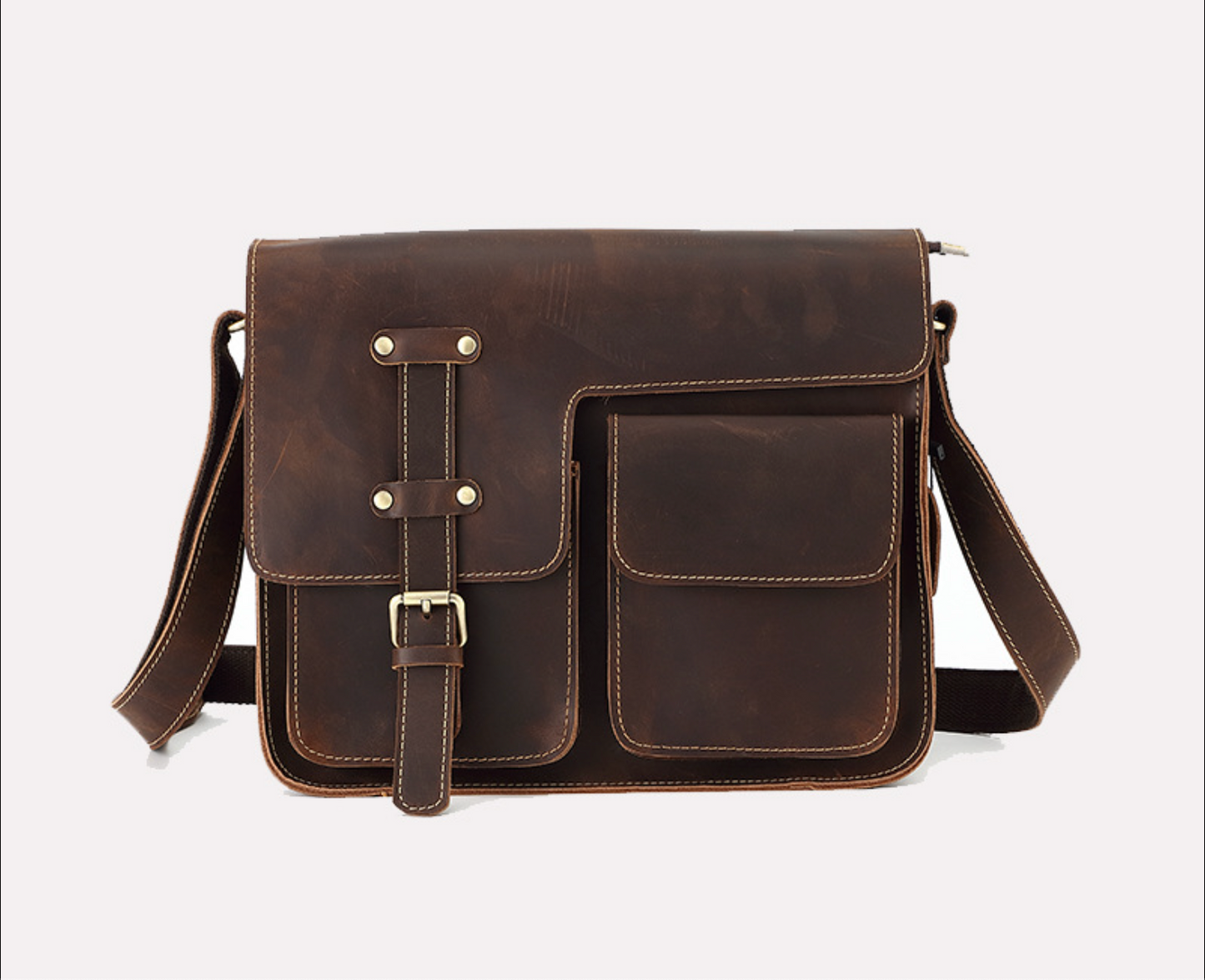 Real Leather Laptop Messenger Bag