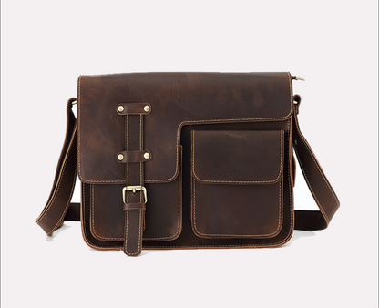 Real Leather Laptop Messenger Bag