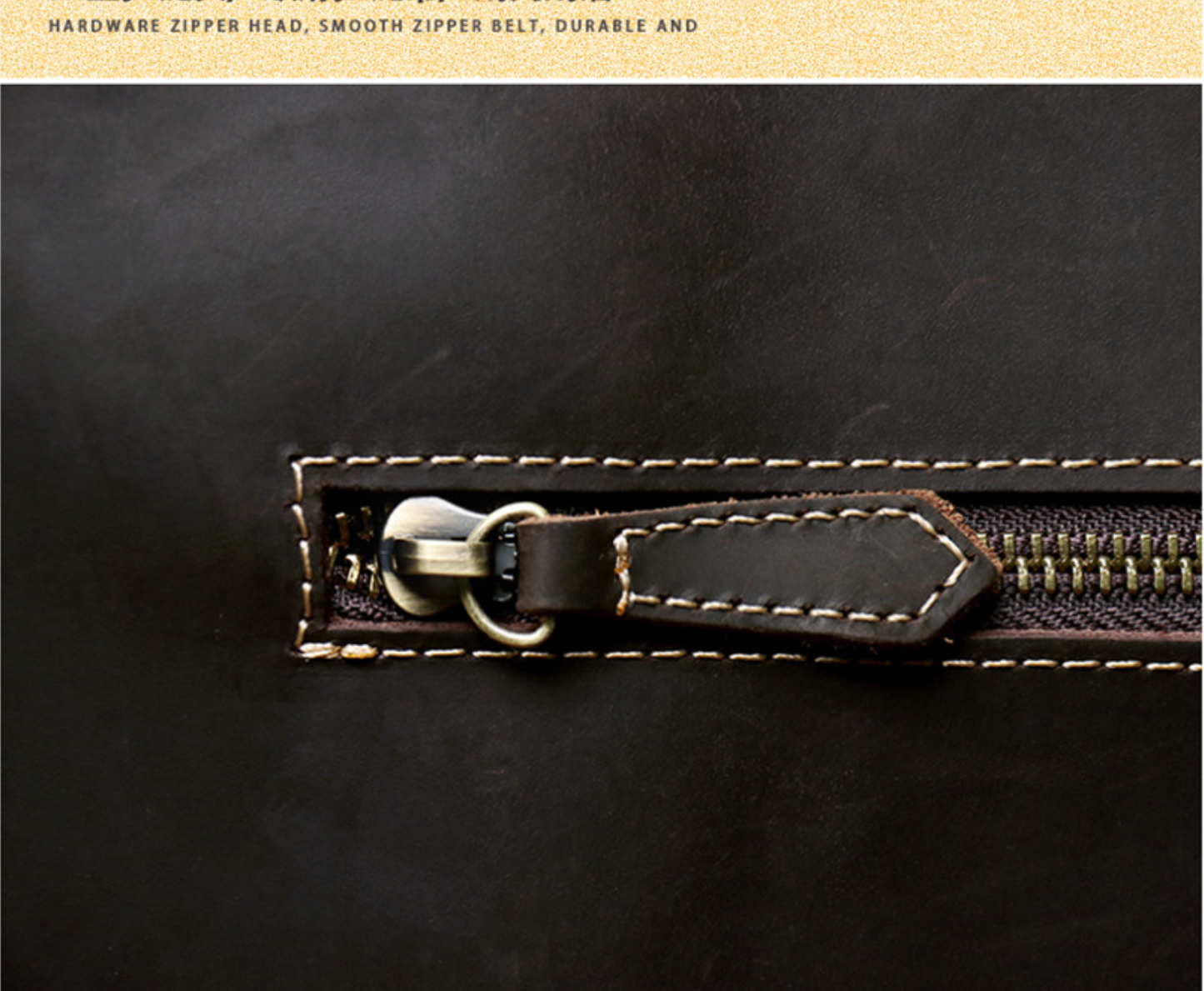 Dark Brown Leather Briefcase Bag