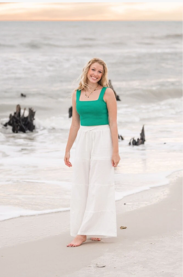 White Cotton Wide Leg Beach Pants for Women