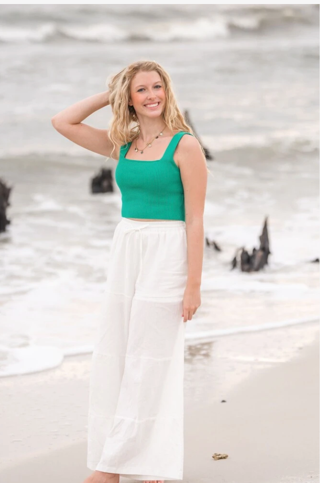 White Cotton Wide Leg Beach Pants for Women