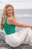 White Cotton Wide Leg Beach Pants for Women