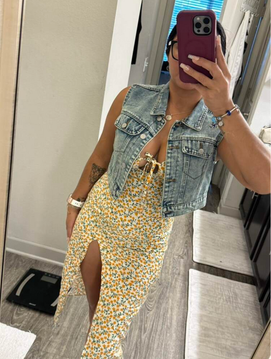 denim jeans cropped top women