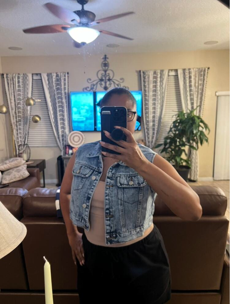 denim jeans cropped top women