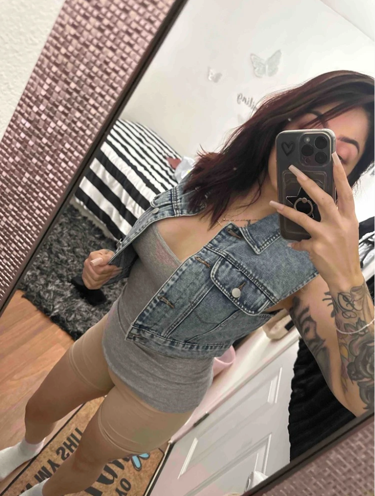 denim jeans cropped top women