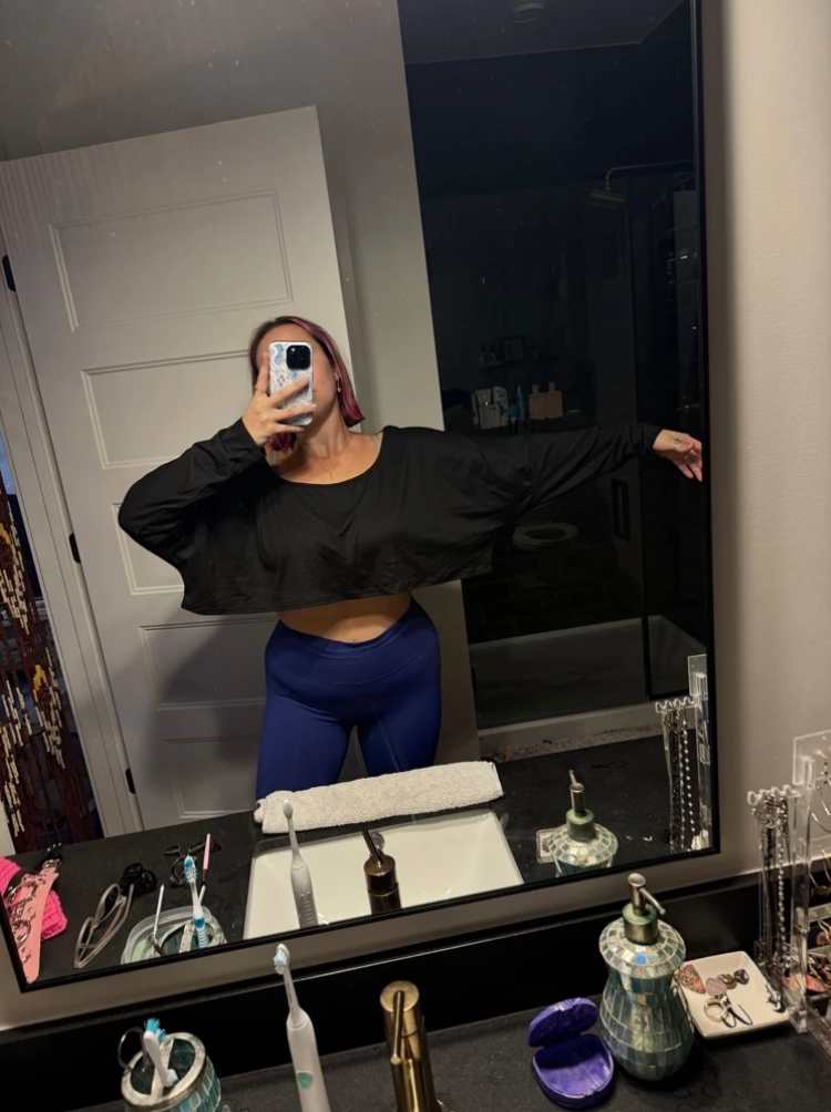 Women's Long Sleeve Casual Blouse Crop Top