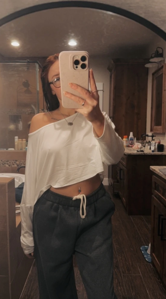 Women's Long Sleeve Casual Blouse Crop Top