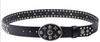 Black Leather Biker Belt with Rivets for Men and Women