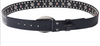 Black Leather Biker Belt with Rivets for Men and Women