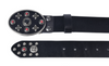 Black Leather Biker Belt with Rivets for Men and Women