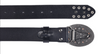 Black Leather Biker Belt with Rivets for Men and Women