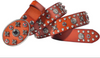 Black Leather Biker Belt with Rivets for Men and Women