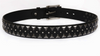 Black Genuine Leather Punk Belt with Rivets