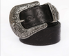 Embossed Genuine Leather Western Belt with Antique Buckle