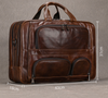 Genuine Leather Office Laptop Bag for Men with Trolley Sleeve