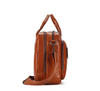 Men Leather Briefcase Office Bag with Trolley Sleeve