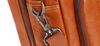 Men Leather Briefcase Office Bag with Trolley Sleeve
