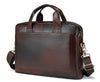 Men's Genuine Leather Office Bag Briefcase with Shoulder Strap