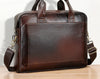 Men's Genuine Leather Office Bag Briefcase with Shoulder Strap