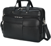 men's genuine leather laptop office bag with trolley sleeve