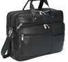 men's genuine leather laptop office bag with trolley sleeve