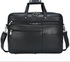 men's genuine leather laptop office bag with trolley sleeve