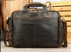 Genuine Leather Office Bag with Trolley Strap