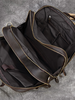 Genuine Leather Office Laptop Bag with Trolley Sleeve